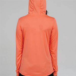 T-shirt décontracté uni à capuche et manches courtes pour femme, séchage rapide, écologique, avec logo, coupe classique, idéal pour l'été - Product Image 3