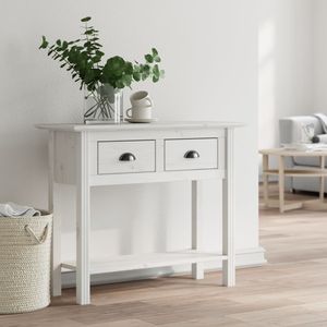 Mesa Consola Estrecha de Madera de Pino Sólido Blanco, Categoría de Producto Mesas Consola - Product Image 1
