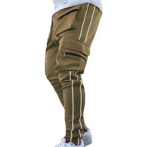 Pantalones Cargo para hombre, marca de moda, elástico, multibolsa, reflectante, pierna recta, deportes, Fitness, pantalones Casuales - Product Image 1