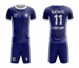 Uniforme de football à manches courtes personnalisé, haute qualité, 100% polyester, séchage rapide, vêtements d'équipe pour hommes, été - Product Image 1