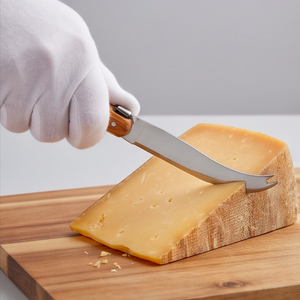 Cuchillo para Queso con Mango de Madera, Acero Inoxidable, Utensilios de Cocina para el Hogar, Incluye Tabla para Untar Queso - Product Image 5