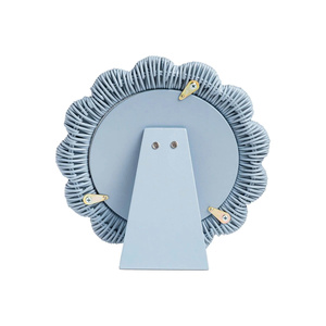 กรอบรูปหวายสานลายสแกลลอปทรงกลม - กรอบรูปสีน้ำเงินสไตล์ชายทะเลสำหรับตกแต่งบ้าน - Product Image 4