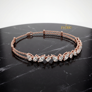 Bracelet Chaîne Classique Contemporain en Argent avec Diamants de Laboratoire pour Femme – Cadeau d'Anniversaire, Élégant, Luxe, Bijoux Fins pour Fête - Product Image 2