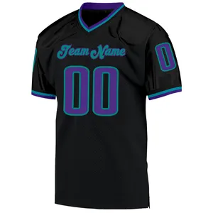 Custom American Football Jersey V-Neck Short Sleeve Mesh Breathable 100% Polyester Sublimated Print Team <b>Name</b> Number - Product Image 4