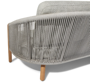 โซฟาไม้สักแท้สุดหรูสำหรับห้องนั่งเล่นกลางแจ้งสไตล์โมเดิร์น  แบบสามที่นั่ง  ด้านข้างถักด้วยเชือก  ทนน้ำ เป็นมิตรกับสิ่งแวดล้อม  หนาพิเศษ - Product Image 6