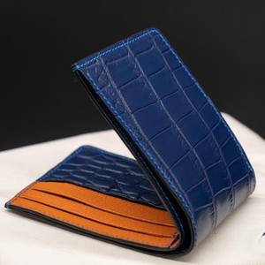 Luxali Portefeuille de luxe pour homme fait à la main 100% cuir d'alligator porte-carte de crédit court avec option cadeau pour lui - Product Image 2