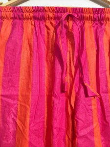 Pantalon palazzo bohème d'été pour femme en coton rose-orange à motifs floraux/animaliers, séchage rapide, écologique, taille haute, coupe large - Product Image 3