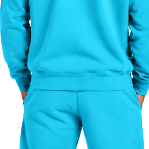 Sweat-shirt bleu ciel pour homme, col rond, manches longues, pull décontracté en polaire, logo personnalisé, streetwear, vêtements de sport d'hiver, vente en gros - Product Image 6