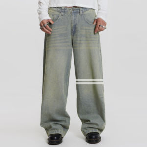 MEESAM LEATHER HOSIERY Jeans de Mezclilla Unisex 100% Algodón de Secado Rápido, Cintura Alta, Corte Recto, Estilo Vintage, para Invierno - Product Image 5