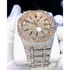 Montre Hip Hop Bling Diamant 2026 pour Homme, Montre-Bracelet de Luxe en Argent Sertie de Diamants, Montre à Quartz Tendance Étanche, Montre en Promotion - Product Image 2