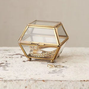 Boîtes à bijoux en fer forgé faites à la main, plaquées or, design moderne |   Finitions Premium Antiques |   Fournisseur OEM d'objets d'art de collection - Product Image 1