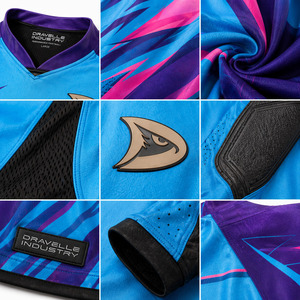 Maillot de paintball sublimé Aqua Violet, respirant, rembourré, manches longues, vêtements d'équipe, non toxique - Product Image 3