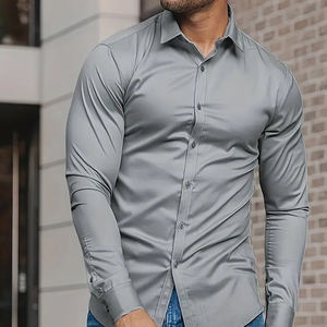 Camisa Formal para Hombre al por Mayor, 100% Algodón Twill, Corte Slim Fit, Uniforme de Oficina Corporativa, Marca Privada, Proveedor de Fábrica OEM - Product Image 2