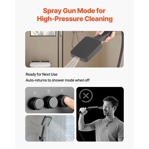 12 Inch Ceiling Mount Rainfall <b>Shower</b> System & 6 Inch Wall Mount Head 4 1 Handheld Spray Rotatable <b>Bath</b> & <b>Shower</b> Faucet <b>Set</b> - Product Image 3
