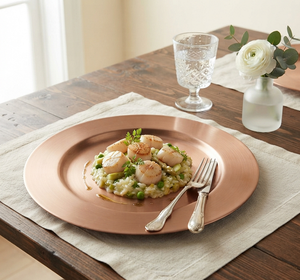Assiette de service en cuivre antique de haute qualité pour mariage, événement, dîner, service de nourriture - Product Image 2