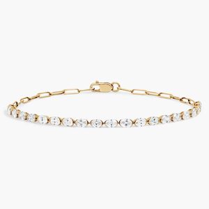Bracelet demi-tennis mini pour femme avec 2 diamants ovales de 2 carats au total, pureté VVS1, cultivés en laboratoire, en or blanc de luxe - Product Image 4