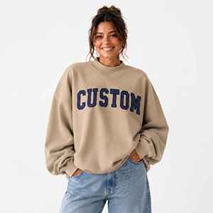 เสื้อสเวตเตอร์คอเต่า แขนยาว ผ้าฝ้ายนุ่ม สไตล์สตรีทแวร์ ปักลายตามสั่ง ทรงโอเวอร์ไซส์ สำหรับผู้หญิง - Product Image 1