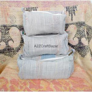 Tassel Pattern Hand Block Printed Cotton Kantha Fabric Durable Eco-Friendly Lightweight Vintage Zipper Closure Soft Handle Large - Product Image 1