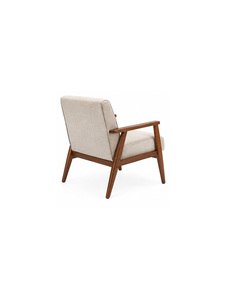 Sillón Moderno de Mediados de Siglo con Tapicería de Lino Acolchado y Patas de Madera para Muebles de Sala de Estar, Ecológico, Fácil de Reclinar - Product Image 4