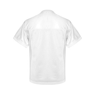 เสื้อฟุตบอลอเมริกันขายส่ง ผ้าโพลีเอสเตอร์ 100% ป้องกันแบคทีเรีย แขนสั้น ชุดกีฬาแบบกำหนดเองพร้อมลายพิมพ์แบบซับลิเมชั่น - Product Image 3