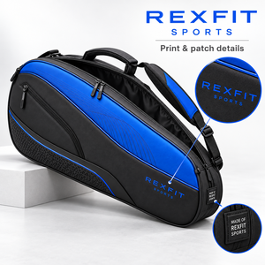 Sac de voyage pour raquette de squash Rexfit Sports personnalisé avec grande ouverture zippée supérieure et poche latérale pour accessoires de sport - Product Image 6