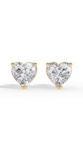 Par de pendientes con forma de corazón, con circonita cúbica plateada de corte brillante, estilo diamante, estilo clásico, romántico y minimalista. - Product Image 2