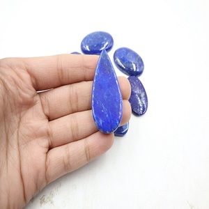 Lapis-lazuli bleu naturel, cabochon poli lisse en forme de poire, cristal en vrac pour la fabrication de bijoux, prix de gros - Product Image 3