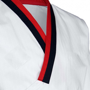Uniformes de Taekwondo DoBok Azules Acanalados Ligeros con Bordado de Logotipo Personalizado para Niños, Mujeres y Hombres - Product Image 4