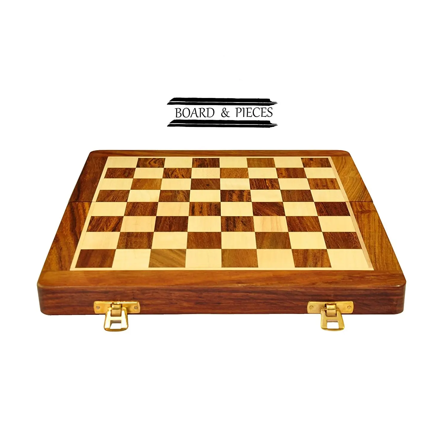 Houten Schaken Opvouwbare Veilige Opslag Voor Magnetische Stukken Met Extra Queens Schaken Set Voor Kinderen En Volwassenen Bruin 12X12 Inches