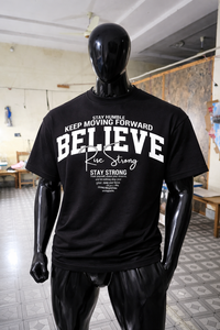 เสื้อยืดคัสตอมผู้ชายทรงโอเวอร์ไซส์ แขนสั้น คอตตอน 100% หนานุ่ม ตัดเย็บทรงบ็อกซี่ ไหล่ตก ผ้ายืดโพลีเอสเตอร์ผสมสแปนเด็กซ์ พร้อมสกรีนโลโก้ตามสั่ง - Product Image 5