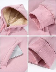 Sweat-shirt d'hiver pour homme, imperméable, doublé en sherpa, chaud, en molleton Teddy, doux et moelleux, 300-430g Polyester/Coton - Product Image 6