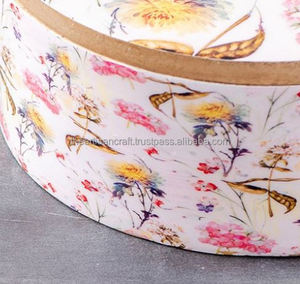 Boîte à agate en bois de manguier imprimé floral émaillé Masala ou récipient à épices-Artisan Craft - Product Image 6