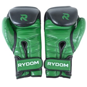 Guantes de Boxeo RYDOM Negros y Verdes con Puño Largo y Correa para la Muñeca, para Sparring, Entrenamiento con Saco de Boxeo, Logotipo Personalizado, OEM, Venta al Por Mayor, Equipo de Gimnasio - Product Image 3