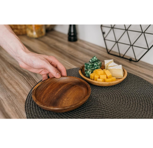 Plato de Madera Natural para Charcutería, Hecho a Mano, al Mejor Precio, Plato de Madera para Cena, Forma Redonda Clásica - Product Image 1
