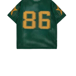 Camiseta de Fútbol Americano Verde, Número 86, Cuello Redondo, Manga Corta, Malla Transpirable, Unisex, Corte Holgado, Poliéster, Uniforme de Equipo - Product Image 3
