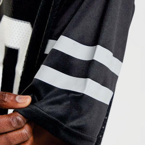 Camisetas de fútbol personalizables en negro para equipos, OEM ODM, impresión bajo demanda, añade logotipo personalizado, nombre personalizado, atletismo FBJ02-24017030 - Product Image 3