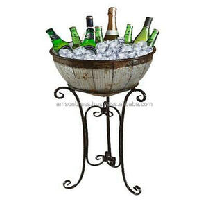 Newest Design Metal Wine Cooler <b>with</b> <b>Stand</b> Large Metal Ice <b>Bucket</b> Beverage Tub Classic Wine <b>Bucket</b> <b>with</b> Handle - Product Image 5