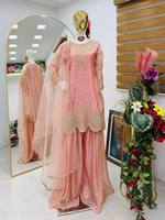 Ensemble Salwar Kameez traditionnel brodé rose, robe ethnique pour femmes, pour mariage pakistanais, indien, Diwali, fête de remise de diplôme