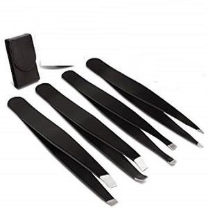 Pinzas de Punta Inclinada de Alta Precisión para Cejas, Barba y Puntos Negros, Color Negro - Product Image 2