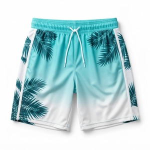 Shorts de sport pour homme, noir et rouge, imprimé géométrique, taille mi-haute, cordon de serrage, séchage rapide, polyester, numéro 23, poche avant - Product Image 5
