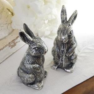 Sculpture de lapin classique en aluminium moulé, statue décorative de lapin pour jardin, pelouse, patio, balcon, décoration intérieure et extérieure - Product Image 3