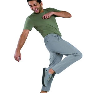 Pantalones Casuales Rectos para Hombre, Grises, Tipo Chino, Transpirables, Cintura Elástica, Ropa de Calle, Ropa de Trabajo, Pantalones para Exteriores, Bordados, de Secado Rápido - Product Image 3