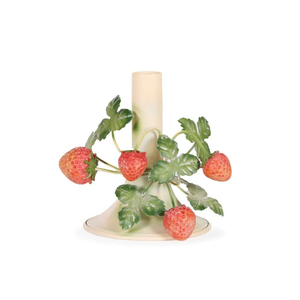 Porte-bougie en fer, feuilles vertes, tomates rouges, fleur jaune, base en métal, décoration de la maison, utilisation pour les fêtes de Noël - Product Image 2