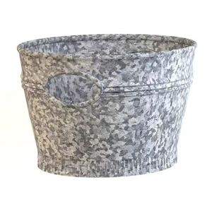 Macetas Redondas de Hierro y Mimbre de la Mejor Calidad, Color Negro Mate y Natural, Macetas de Mimbre y Hierba Marina para Jardín y Flores - Product Image 1