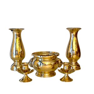 Jarrón de Latón Genuino de 11 Pulgadas con Acabado Dorado Brillante y Resistente para Decoración del Hogar, Templo o Budista - Product Image 6