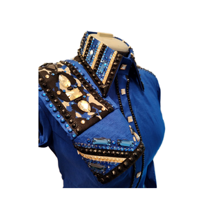 Tela de tafetán elástica hecha a mano Cowgirl Western Show Shirt - Product Image 1