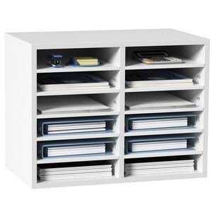 Organiseurs de documents en bois réglables avec 12 compartiments 20,4x12x16,1, trieur de courrier de bureau pour magazines 20,4x12x16,1 pouces - Product Image 4