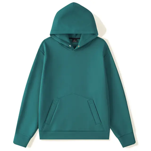 Sweat-shirt à capuche noir pour homme, coupe ample, en coton French Terry, décontracté, pour l'automne, avec poche, manches classiques - Product Image 4
