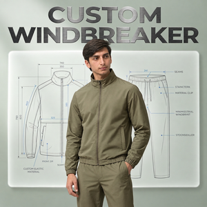 Premium Custom Windbreaker Outfit Men Lightweight Nylon Hoodie Shorts Windproof Sportswear Urban Outdoor Fashion - Product Image 2