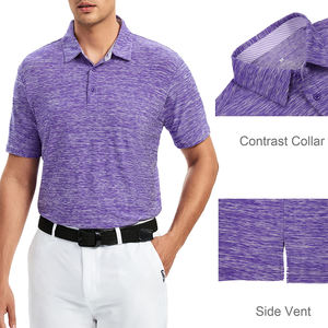 Chemises polo pour hommes en coton 100% de haute qualité, coupe ajustée, extensibles, décontractées, formelles, dernières tendances, couleur unie, manches courtes, différentes tailles - Product Image 3